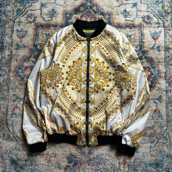 Versace Gold Zip-up Light Jacket Medium - Picture 1 of 8